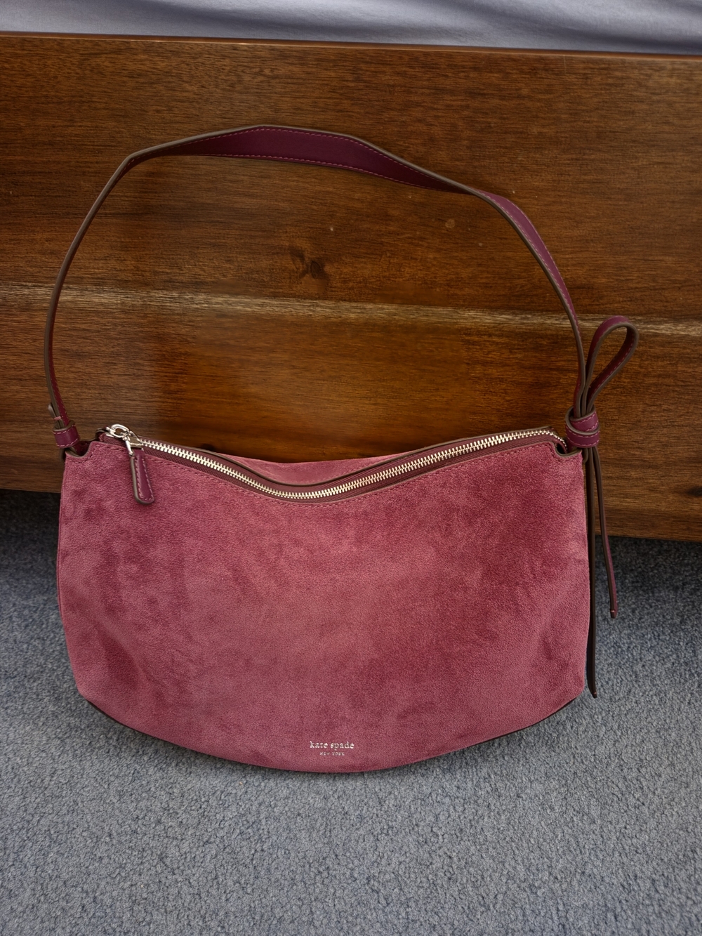 kate spade Burgundy Suede Shoulder Bag